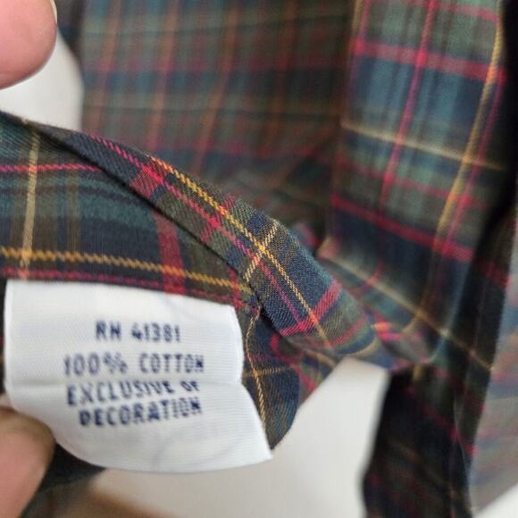 Ralph Lauren Mens Y2K Plaid Classic Button-Down Shirt Size Large Preppy Academia - Picture 9 of 12
